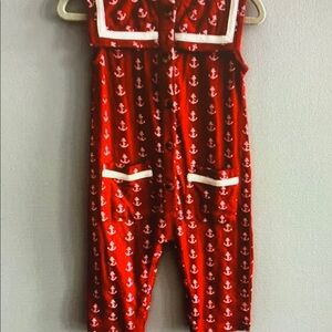 Red Anchor Print Jumpsuit